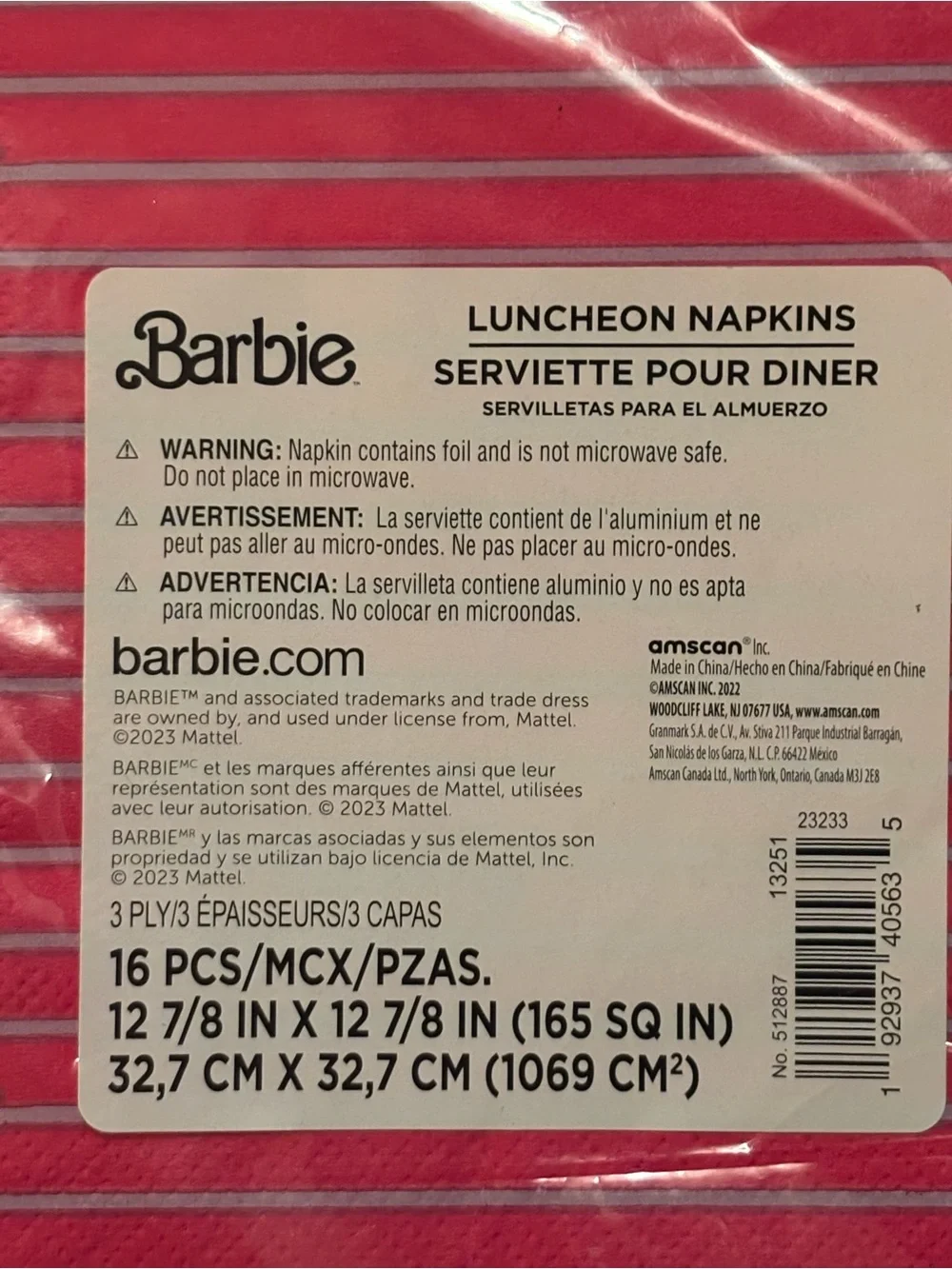 Barbie product specificationsdesign